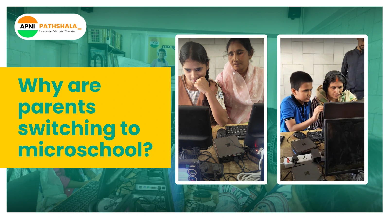 Tribal people learning computer skills at Swami Vivekananda Medical Mission, supported by Apni Pathshala
